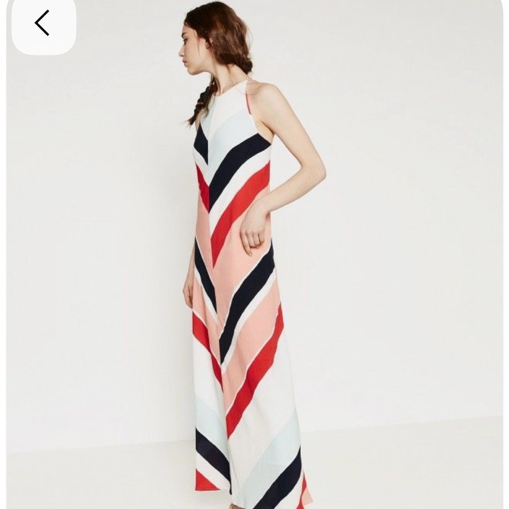 Zara Colorful Chevron Maxi Dress